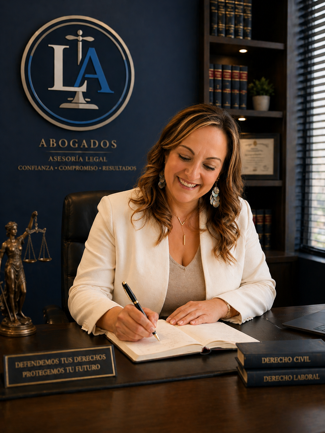 Laura Maria Ariz Lainez en el despacho durante atención profesional